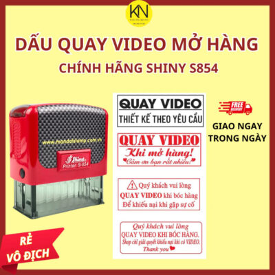 Khắc con dấu vuông, dấu mã số thuế Shiny S854 kt 22x58mm