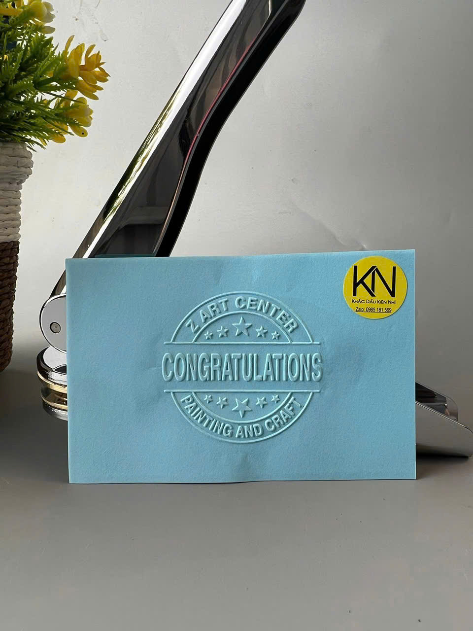 Dấu dập nổi cán kẹp cầm tay