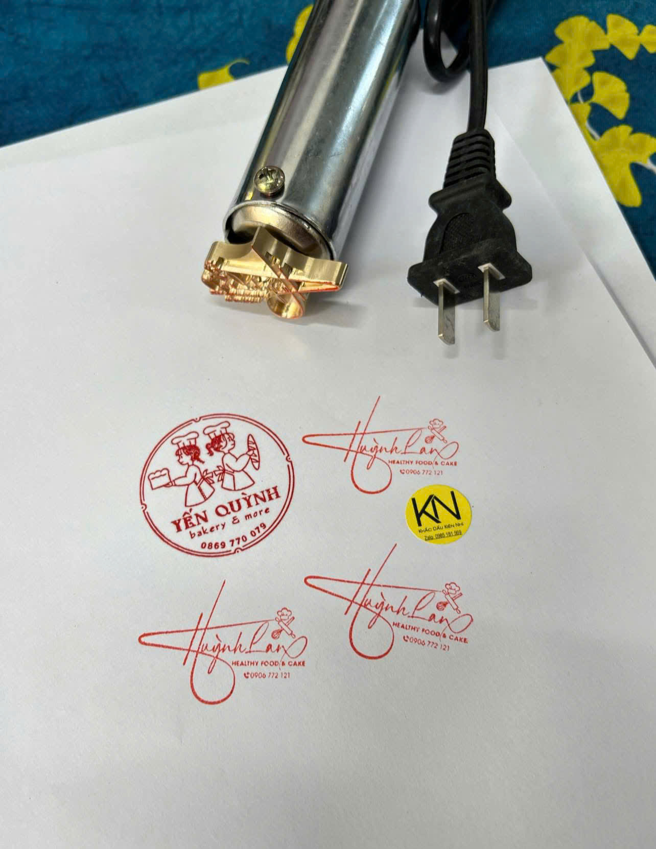 Dấu in nhiệt lên bánh